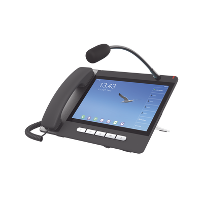 Teléfono IP  Android 9.0 Empresarial para 20 líneas SIP, pantalla táctil, Wi-Fi y Bluetooth, PoE, hasta 112 botones DSS, puertos Gigabit, soporta recepción de video.