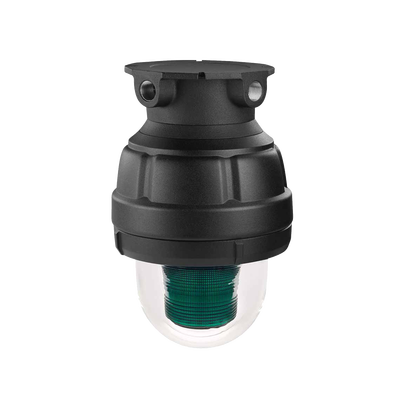 Luz estroboscópica a prueba de explosiones UL y cUL para Clase I, División 1, Grupo C y D; Clase I, División 2, Grupos A y B; Clase II, División 1, Grupos E, F y G; Clase III , 24 Vcd, color Verde, montaje no incluido