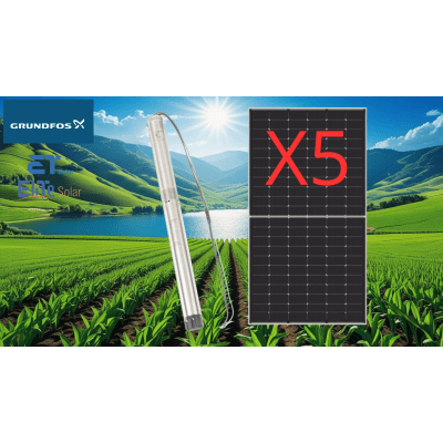 Kit De Bombeo Solar/ Bomba 2.5 Kw / 5 Módulos Solares 610w