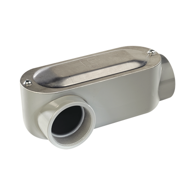 Caja oval roscada tipo LR de 2 1/2" corta (63.5 mm) Incluye tapa y tornillos.