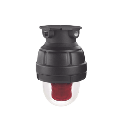 Luz de advertencia LED a prueba de explosion UL y cUL para Clase I, División 1, Grupo C y D; Clase I, División 2, Grupos A y B; Clase II, División 1, Grupos E, F y G; Clase III, color Rojo a 24 VCD