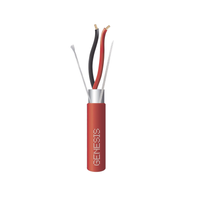 Bobina de 305 Metros de Cable / 2 x 14 AWG / Plenum / BLINDADO / Tipo FPLP / Color Rojo / Para Aplicaciones en Sistemas de Detección de Incendio y Sistemas de Evacuación