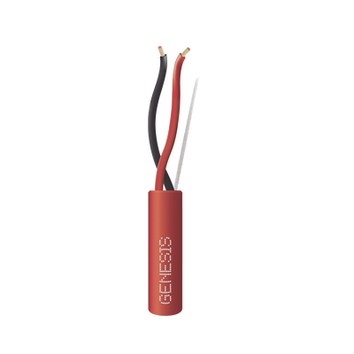 Bobina de Cable de 305 Metros / 2 x 14 AWG / Plenum / Tipo FPLP-CL3P / Color Rojo / Para Aplicaciones en Paneles de Detección de Incendio y Sistemas de Evacuación