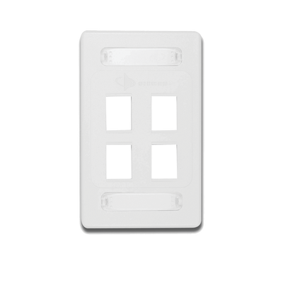 Placa de Pared Modular 10G MAX de 4 Salidas, Color Blanco, Versión Bulk (Sin Empaque Individual)