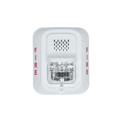 Sirena con Lámpara Estroboscópica a 2 Hilos, Montaje en Pared, Color Blanco, Configuración Estroboscópica Seleccionable, Nuevo Diseño Moderno y Elegante y Menor Consumo de Corriente