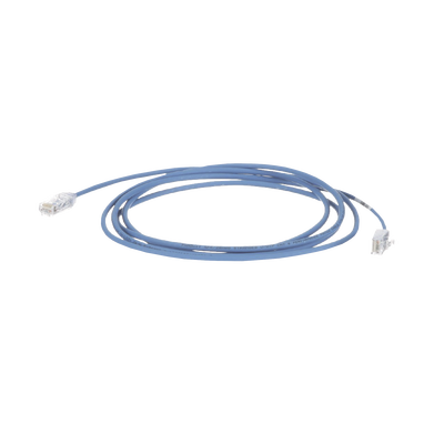 Cable de Parcheo TX6, UTP Cat6, Diámetro Reducido (28AWG), Color Azul, 25ft