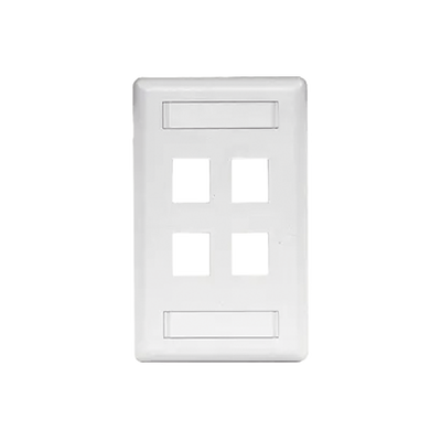Placa Frontal para 4 Puertos Teléfono/Datos/Multimedia/ Color Blanco.