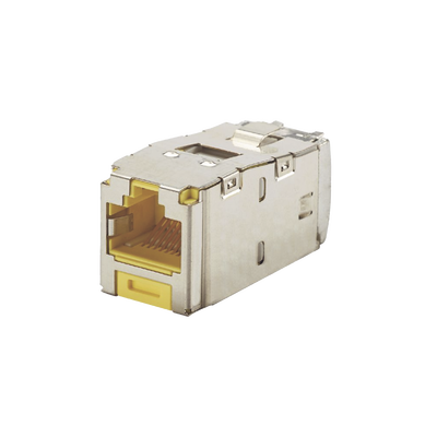 Conector Jack RJ45 Blindado, Estilo TG, Mini-Com, Categoría 6A, de 8 posiciones y 8 cables, Color Amarillo