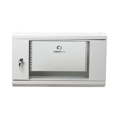 Gabinete de Pared de 6U con Puerta de Cristal Templado, 455 mm de Profundidad Total, Rack de 19'', Acero Reforzado Color Blanco