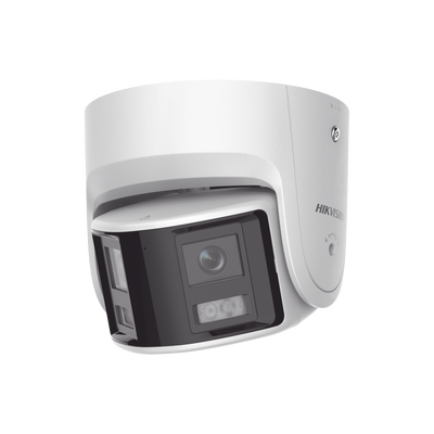 [FlexVu] [ PROTECCIÓN ACTIVA ] Turret IP Panorámica 4 Megapíxel / 2 Lentes 2.8 mm (180°) / Imagen a Color 24/7 (ColorVu) / PoE / WDR 130° / IP67 / ACUSENSE / Luz Estroboscópica y Alarma Audible / 30 mts Luz Blanca / Mic