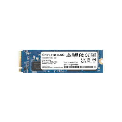SSD NVMe M.2 SNV3410/3510 | SSD 400GB | Alto Rendimiento 400000 IOPS Lectura | 70000 IOPS Escritura | Resistencia 1022 TBW | Protección de Datos Integral | Análisis de Vida Útil | Diseñada para Sistemas Synology.