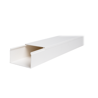 Canaleta TMK-4577 en PVC Blanco Autoextinguible: Solución Segura y Estética para Entornos Interiores, con Gran Capacidad de Resguardo de Cables, Medidas : 45 mm x 77 mm x 2.5 m (5500-01250)