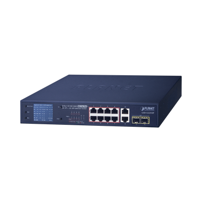 Switch No Administrable 8 Puertos Gigabit con Modo Extender a 250 m,  2 Puertos Uplink 10/100/1000 Mbps, 2 Puertos SFP