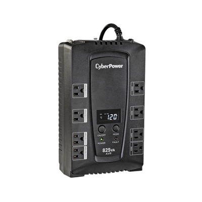 UPS de 825 VA/450 W, Topología Línea Interactiva, Entrada 120 Vca NEMA 5-15P, Tipo Gabinete Compacto, Con 8 Tomas NEMA 5-15R
