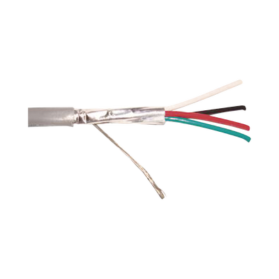 Caja de 305 metros / 4 X 22 AWG  / Blindado / CMR, color gris. Aplicaciones en sistemas de audio, alarmas y control de acceso.