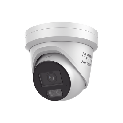 [ PROTECCIÓN ACTIVA ] Turret IP 4 Megapixel / Lente 2.8 mm / 40 mts IR / Exterior IP67 / Micrófono y Bocina Integrado (Audio de Dos Vías) / DARKFIGHTER / PoE / Luz Estroboscopica / ONVIF / Micro SD / 4 Analíticos