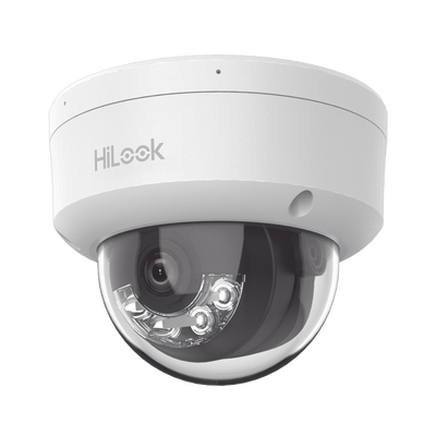 HiLook Series / Domo IP de 4 Megapixel   / Lente 2.8 mm / 30 mts IR /  Micrófono Integrado / Exterior IP67 / PoE / WDR 120  / H.265+ / ONVIF