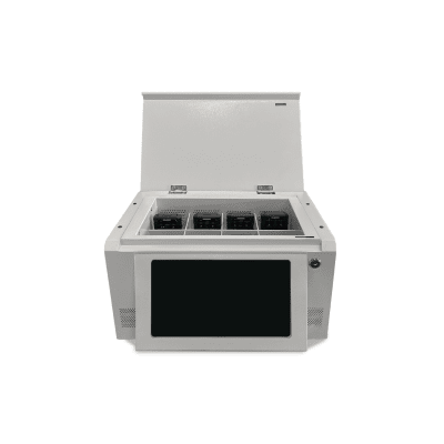 Estación de Descarga para Cámaras Corporales | 8 Canales de Conexión | Descarga Simultanea | Pantalla Táctil | Almacenamiento Hasta 12TB | Carga y Copia de Seguridad Automática | Compatible con Body Cam XMR-R3.