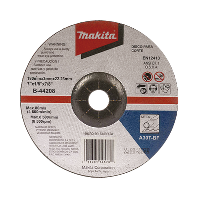 Disco de corte para metal de 7"