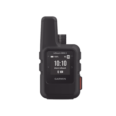 GPS portátil inReach® Mini 2 / Pantalla Monocroma Transflectiva 23 x 23 mm / Resolución 176 x 176 píxeles / Batería Recargable de Iones de Litio / Autonomía Hasta 14 Días / Resistencia al Agua IPX7 / Conectivi