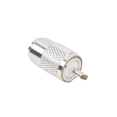 Conector UHF Macho (PL-259) para Cables RG-8/U, RG-8U-SYS, 8237, 8267, 8268, 9913, CTN-400, 7810, 8214, 7810A, RFLASH-1113, LMR-400, Plata )/ Plata/ Teflón.