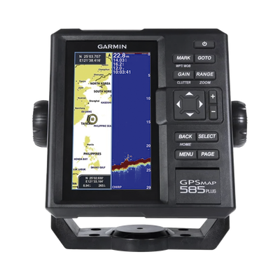 Plotter de Navegación GPSMAP 585 Plus / Pantalla 6" WVGA / Sonar CHIRP 600W / ClearVü Scanning Sonar / Compatible GPS-GLONASS-BeiDou / Quickdraw Contours / 2 Ranuras SD / IPX7 / Multiidioma