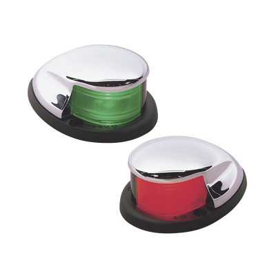 Set de Luces Laterales de Montaje Horizontal con Carcasa Cromada para Embarcaciones a Motor de Menos de 20 Metros