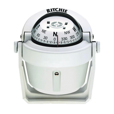 Brújula serie Explorer en color blanco, con iluminación nocturna color verde.