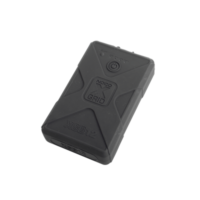 Batería de respaldo Li-Ion 12,000 mAh con cubierta plástica protectora y salida USB para cargar dispositivos inalámbricos