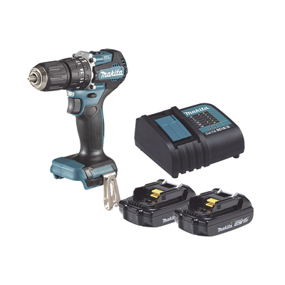Rotomartillo/Taladro Inalámbrico SIN CARBONES, Broquero de 1/2", 1,700 RPM, 18V, Torque: 42 N.m C/2 Bat. (1.5Ah) y Cargador.
