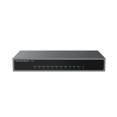 Gateway Analógico 8 FXO  (Conectar Lineas Analógicas) / 3 Perfiles SIP / 1 Puerto FXS / NAT de Alto Rendimiento / Soporte Lifeline / Fax T.38 / Cifrado AES / Failover SIP / Conferencia de Voz 3 Vías