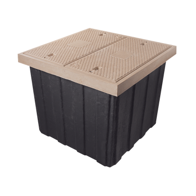 Registro de Fibra Óptica Carretero 115x115x100cm, 2 Tapas, Resistencia 20 Toneladas, Uso Vehicular Pesado