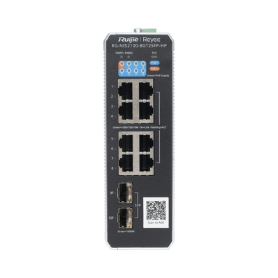 Switch Industrial PoE hasta , Ideal para temperaturas Extremas y protección contra descargas, 1 x PoE++ Port, 7 x PoE+ Ports, and 2 x SFP Uplink Ports