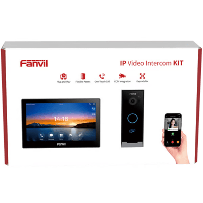 Kit Videoportero IP Fanvil VIK-01, Estación Interior SIP i504W + Frente de Calle i60, Llamadas HD, Desbloqueo Remoto, App Fanvil Link, Wi-Fi 2.4G/5G, PoE