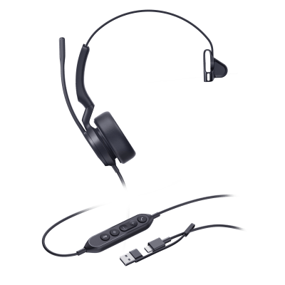 Diadema Alámbrica Yealink UH44 Mono USB-C/A Certificada con Microsoft Teams