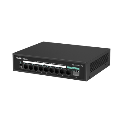 Switch PoE hasta 120W, no administrable, con 10 puertos 10/100/1000 Mbps Monitorearle en la Nube