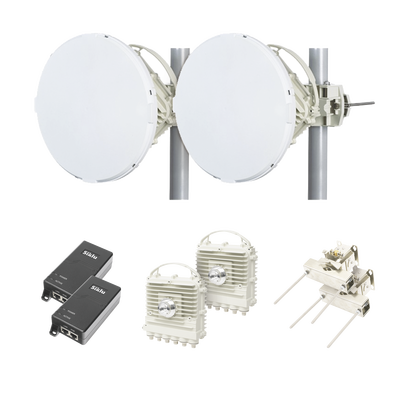 Enlace a la velocidad de la fibra, 70/80 Ghz Banda libre / Sin Interferencia / Capacidad inicial 1 Gbps (Requiere licencia para desbloquear 2 Gbps)