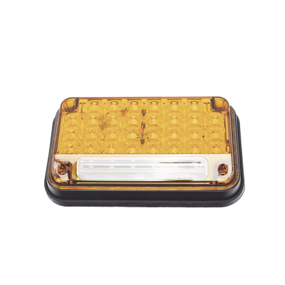 Luz de Advertencia de 7X4", Color Ambar, Con Luz de Trabajo, Ideal para Ambulancias
