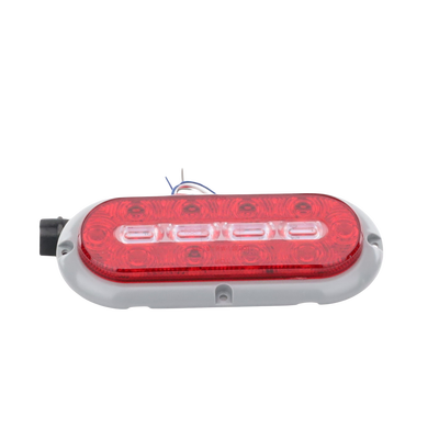 Plafón Ovalado de 7.5" Para Camiones de Transporte, 18 LED Ultra Brillantes, Color Rojo/Claro/Ambar