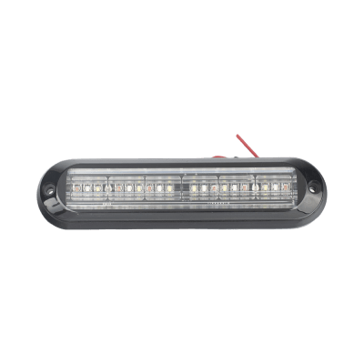 Luz Auxiliar Ultra Brillante  IP67 de 18 LEDs, Color Rojo/Azul/Ambar, con mica transparente y bisel negro