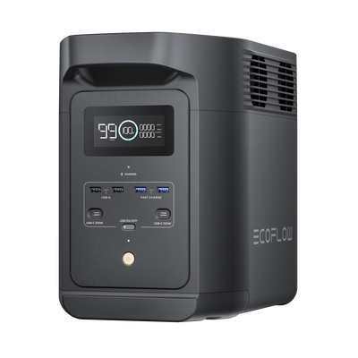 Estación de Energía Portátil de 980Wh Litio LFP / 10 Puertos AC 500 W (Max. 1000W) / 2 USB-C 100W / Cargador de Coche 10A a 12.6V / Conectividad WiFi y Bluetooth (App) / Carga Solar 500W Max.