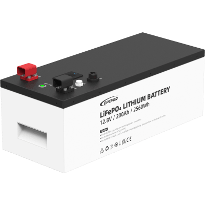 Batería de litio LiFeO4 12.8Vcc, 200Ah, 2.56Kwh, Pantalla LCD para Monitoreo Local, Carcasa Metálica