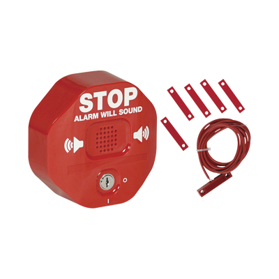 Alarma Multifunción Exit Stopper® para proteger puertas dobles (incluye contactos magnéticos)