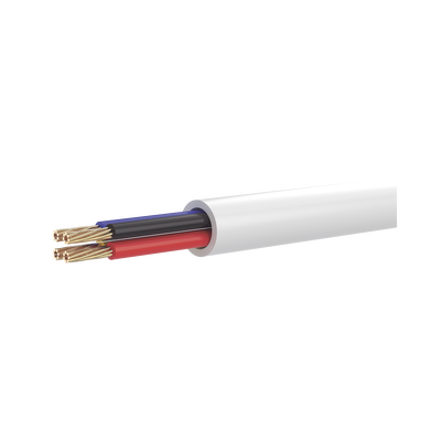 Bobina de 100 Metros de Cable Multifilar / CCA / 4 x 22 AWG / Color Blanco / PVC / CCAM / Uso en Interior / Aplicaciones en Alarmas - Automatización