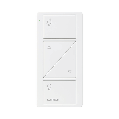 Control remoto PICO 3 botones encender/apagar, subir/bajar intensidad, color blanco, complemente con un atenuador Caseta, RA2, RadioRa2.