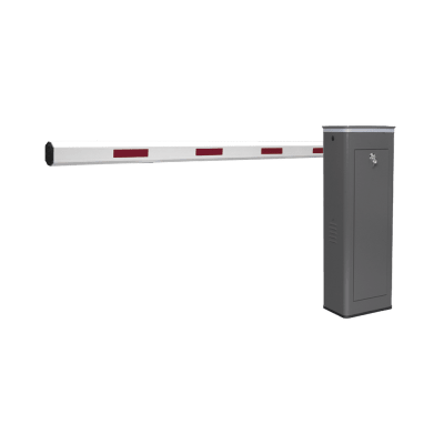 Kit de Barrera Vehicular Izquierda y Brazo de 3 Metros / Finales de Carrera Ajustables por Programación / Movimiento Fluido / Diseño Elegante Color Gris / Con Corona Led Semaforizada