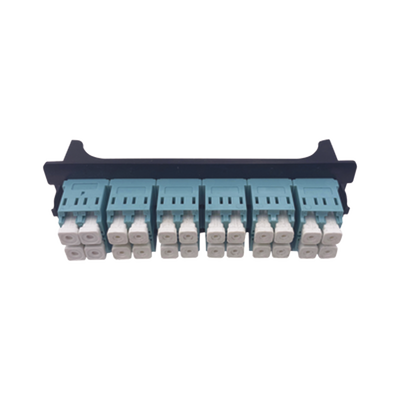 Placa acopladora para Distribuidor de Fibra Óptica LP-ODF-8024, incluye 12 acopladores LC Duplex Para fibra Multimodo