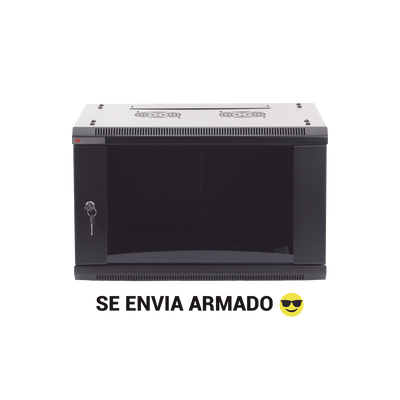 Gabinete PRECISION, Con Puerta de Cristal Templado, de 19in, 6UR, 450mm de Profundidad, Color Negro