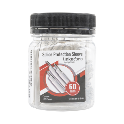 Bote con 100 Mangas para fusión de fibra óptica de 60 mm