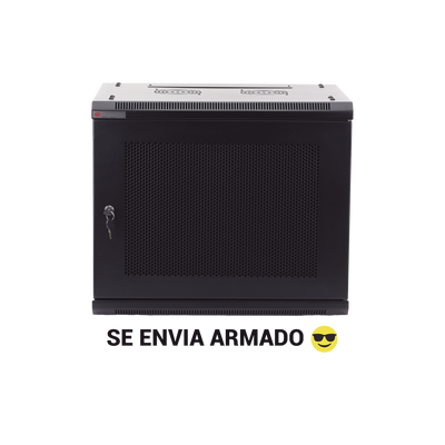 Gabinete PRECISION, Con Puerta Perforada, de 19in, 9UR, 450mm de Profundidad, Color Negro